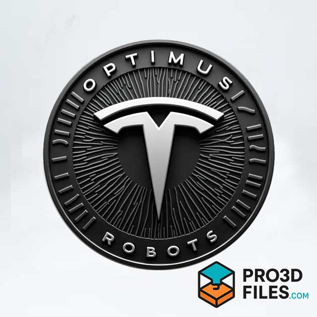 Đồng xu token robot Tesla Optimus trang trí tường - P3F0024